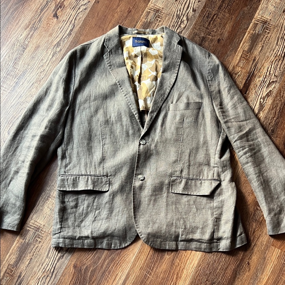 Thelonious C Brown Blazer With Patterned Lining - image 1